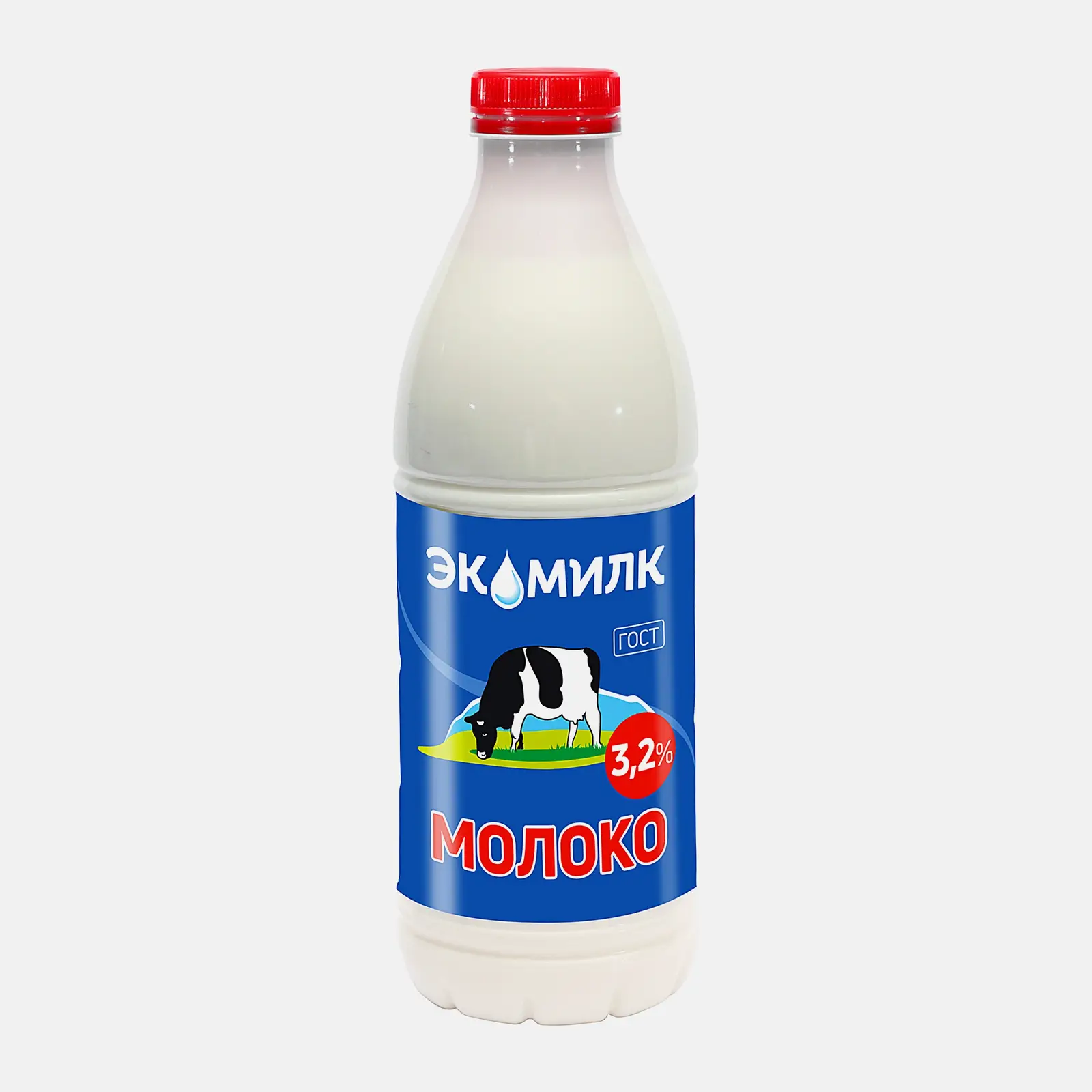 Изображение товара Молоко Экомилк пастеризованное 3.2% 900мл