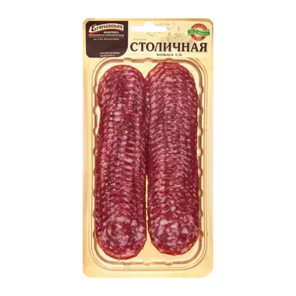 Изображение товара Колбаса Егорьевская Столичная сырокопченая нарезка 100г