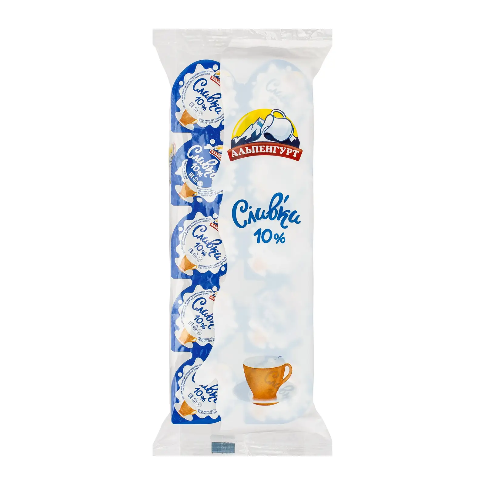 Изображение товара Сливки Альпенгурт для кофе 10% 10шт*10г