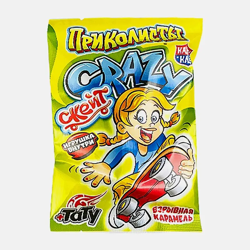 Взрывная карамель Crazy скейт с тату Канди клаб 1г в ассортименте - фото 2 Взрывная карамель Crazy скейт с тату Канди клаб 1г в ассортименте - фото 2