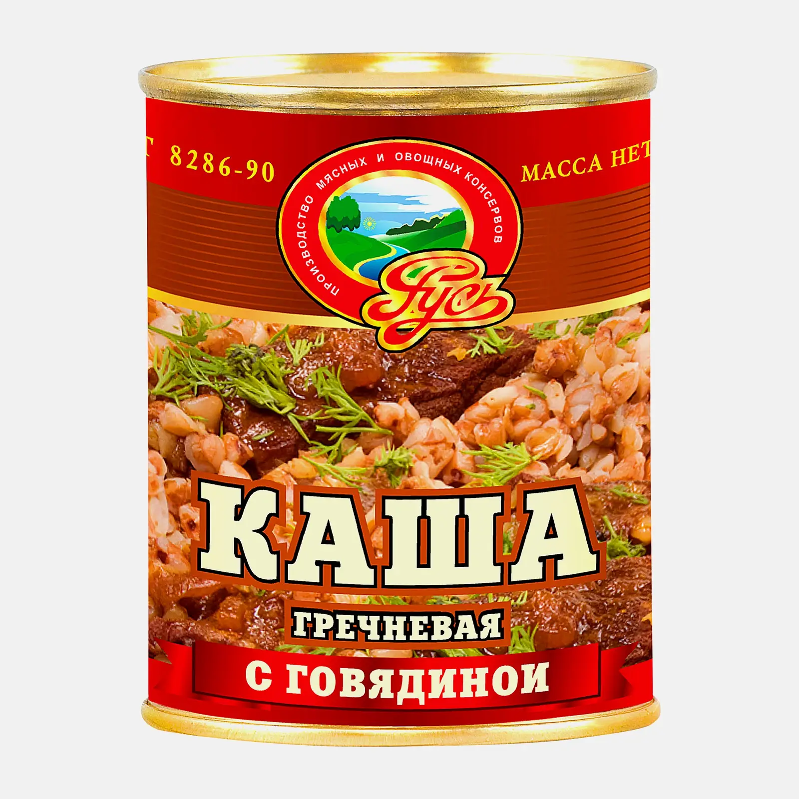 Изображение товара Каша гречневая Русь с говядиной 340г - Удобные консервы для путешествий