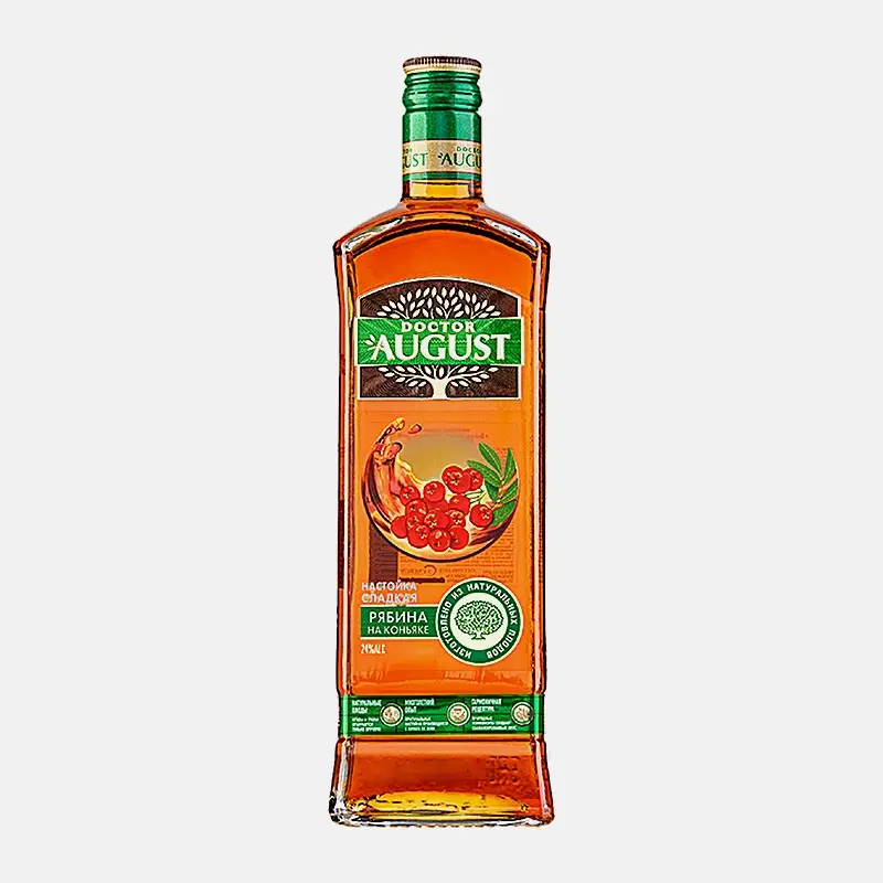 Настойка Доктор август Рябина на коньяке сладкая 24% 500мл
