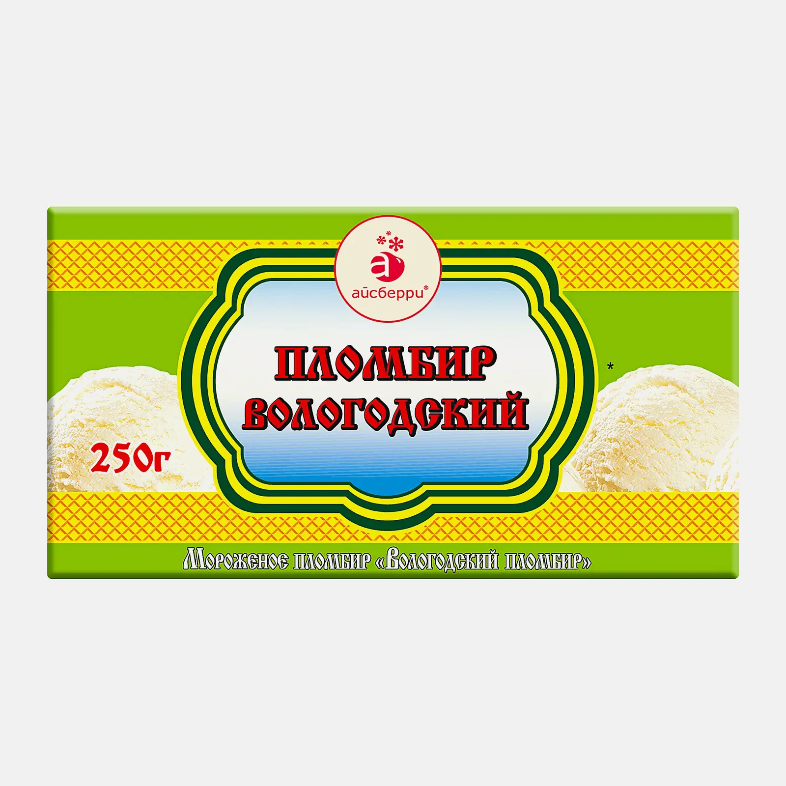 Мороженое Вологодский Пломбир 15% 250г