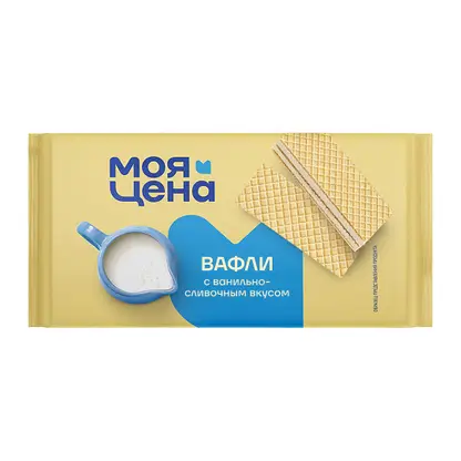 Изображение товара Вафли с ванильно-сливочным вкусом Моя цена 165г