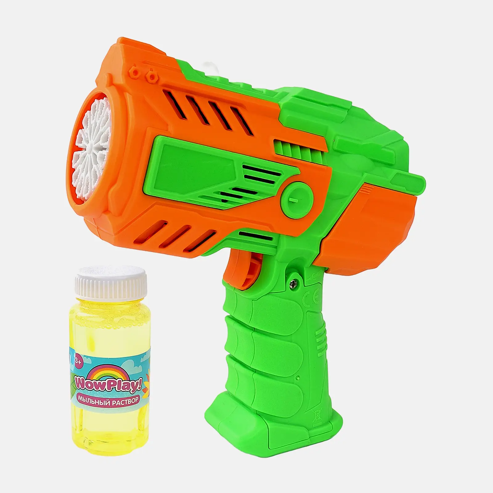 Бластер для мыльных пузырей 50мл на батарейках в ассортименте