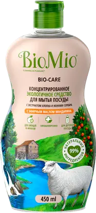 Изображение товара Средство для мытья посуды Biomio с эфирным маслом мандарина 450 мл
