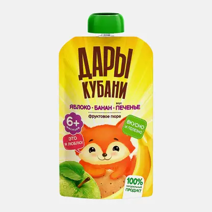 Пюре Дары Кубани Яблоко банан печенье с 6 месяцев 90г