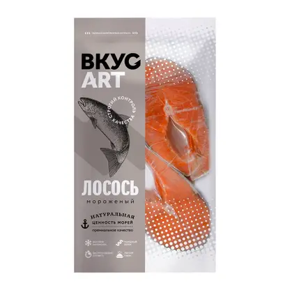 Изображение товара Лосось ВкусАрт стейк на коже без головы замороженный 500г