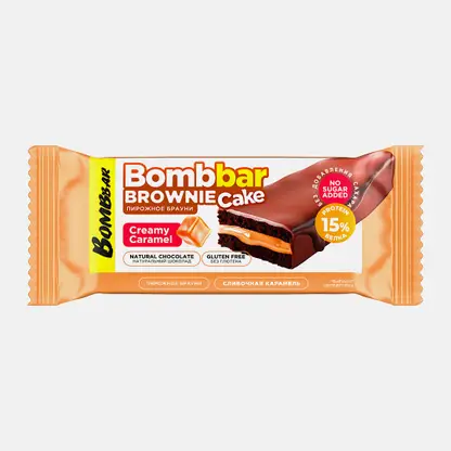 Пирожное протеиновое со вкусом Брауни и сливочной карамелью Bombbar 45г