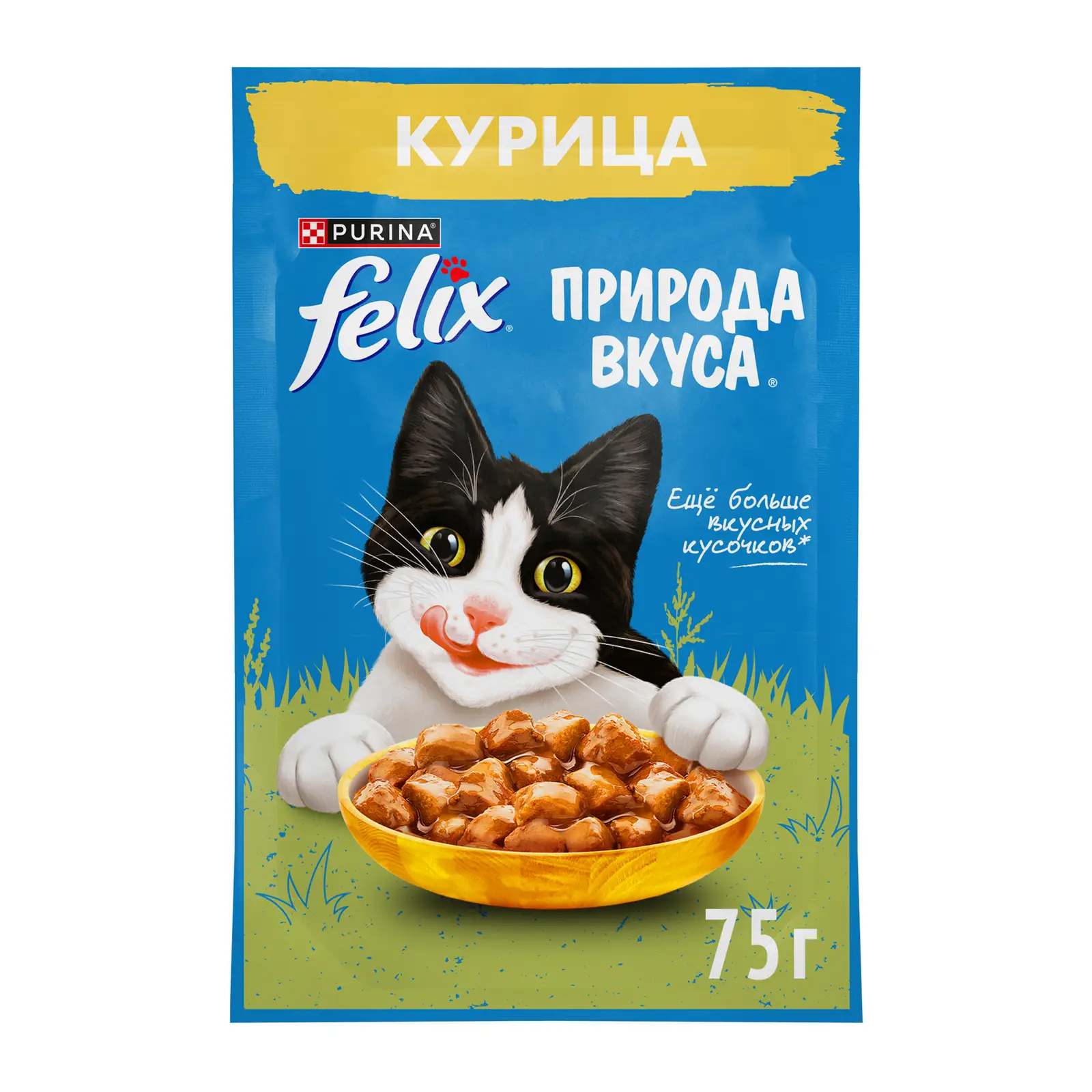Влажный корм для кошек Felix Природа вкуса с курицей в соусе 75г