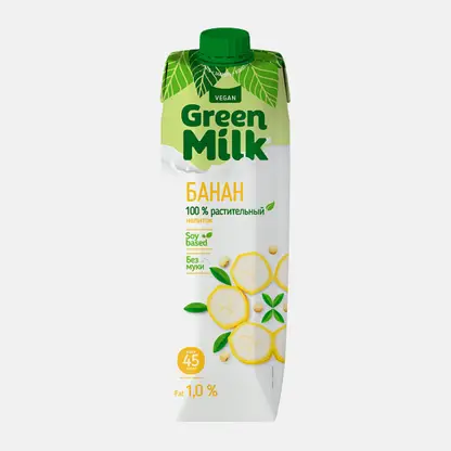 Напиток соевый банан Green Milk 1% 1л