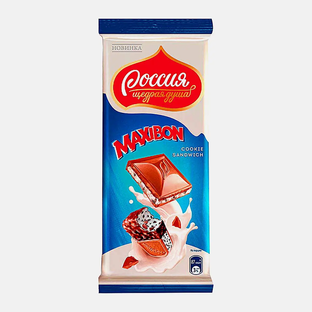 Шоколад Maxibon Мороженое и печенье Россия щедрая душа 80г