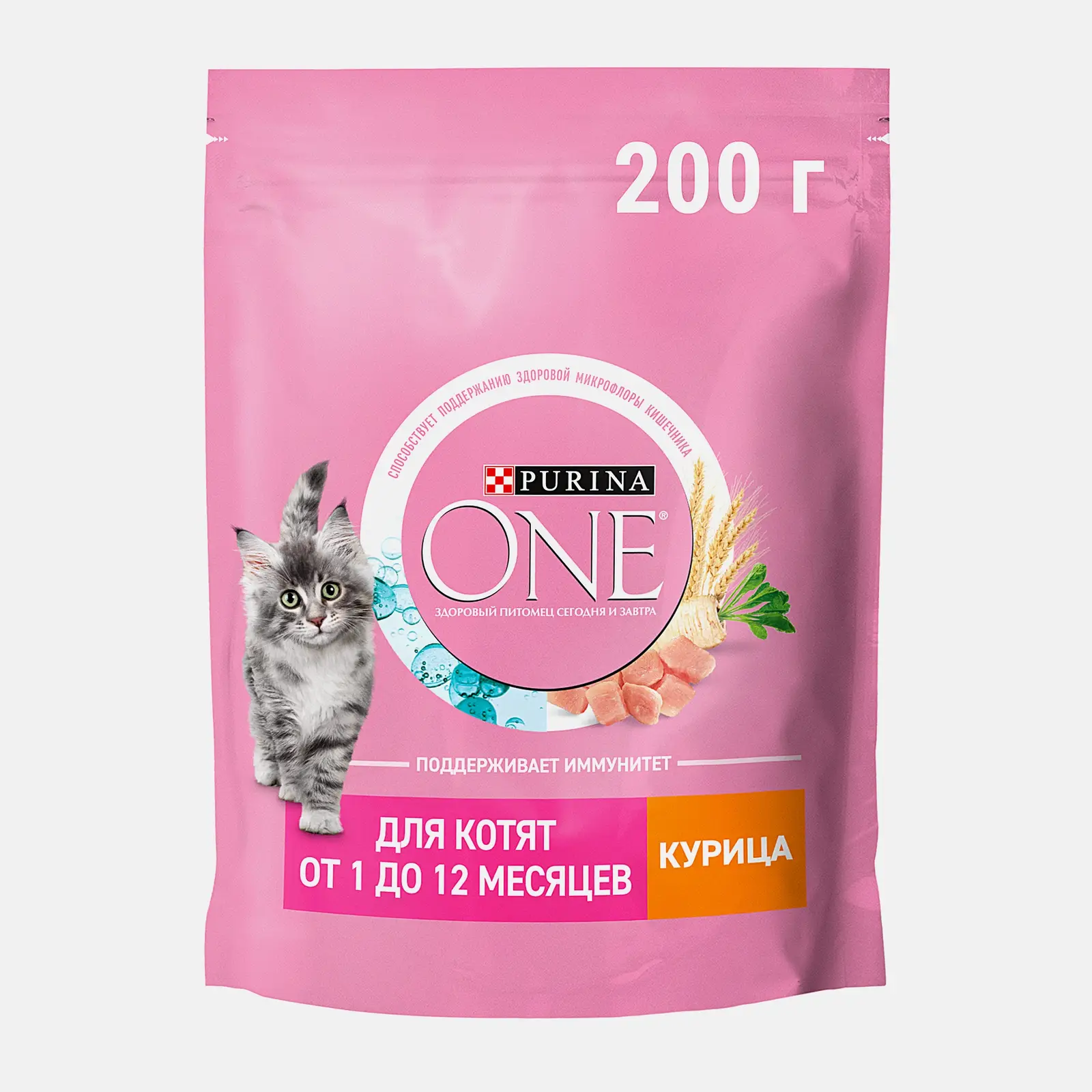 Изображение товара Сухой корм для котят Purina One с курицей и цельными злаками 200г