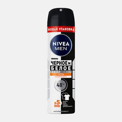 Антиперспирант Черное и белое Невидимый NIVEA Men Extra 150мл