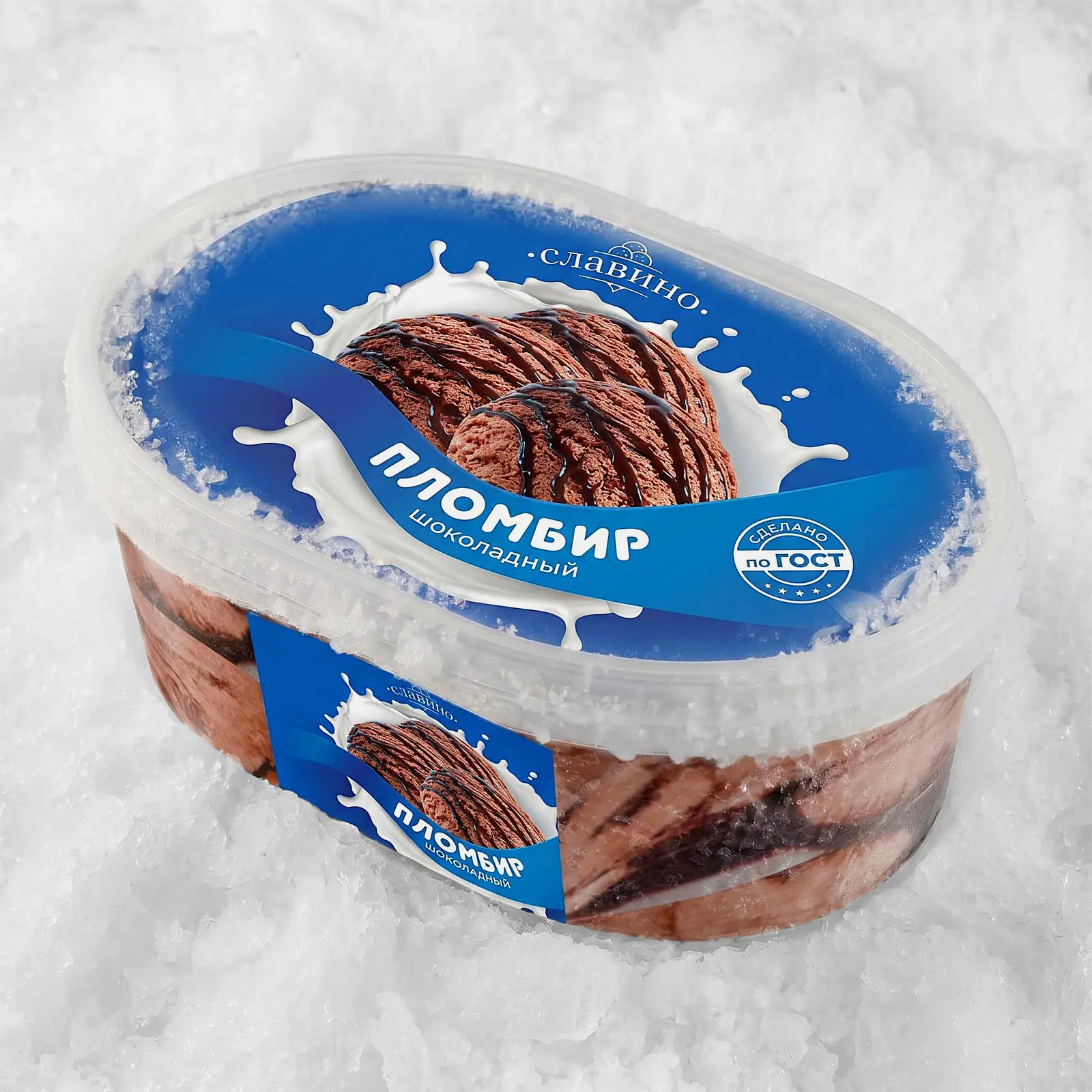 Мороженое Пломбир шоколадный Славино 12% 450г