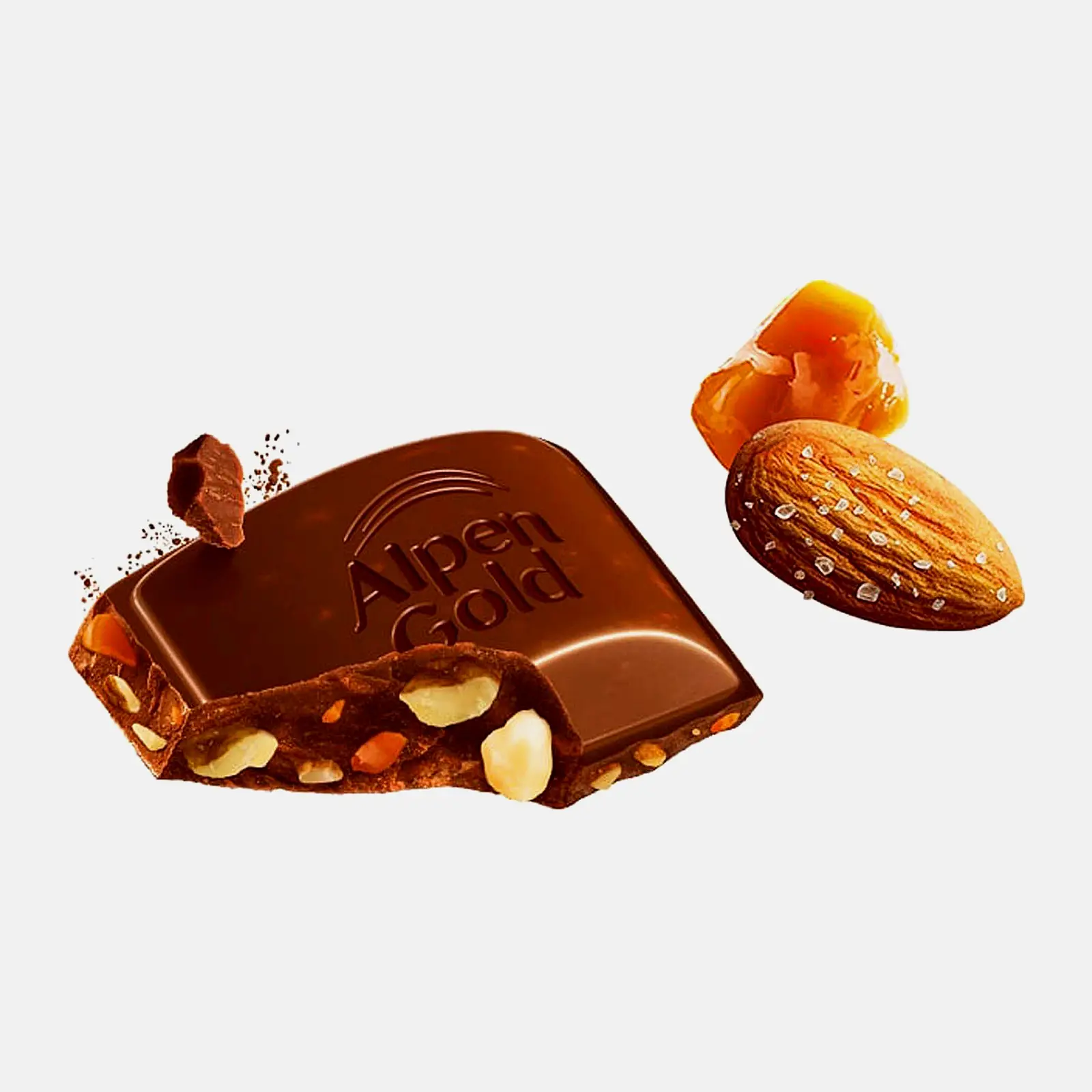 Шоколад Alpen Gold молочный Соленый миндаль и карамель 80г