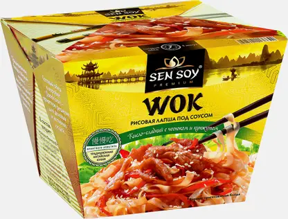 Лапша Sen Soy Рисовая под китайским соусом Wok 125г