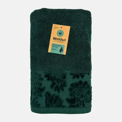 Махровое полотенце зелёное Bohemian Wellfort 70*115см