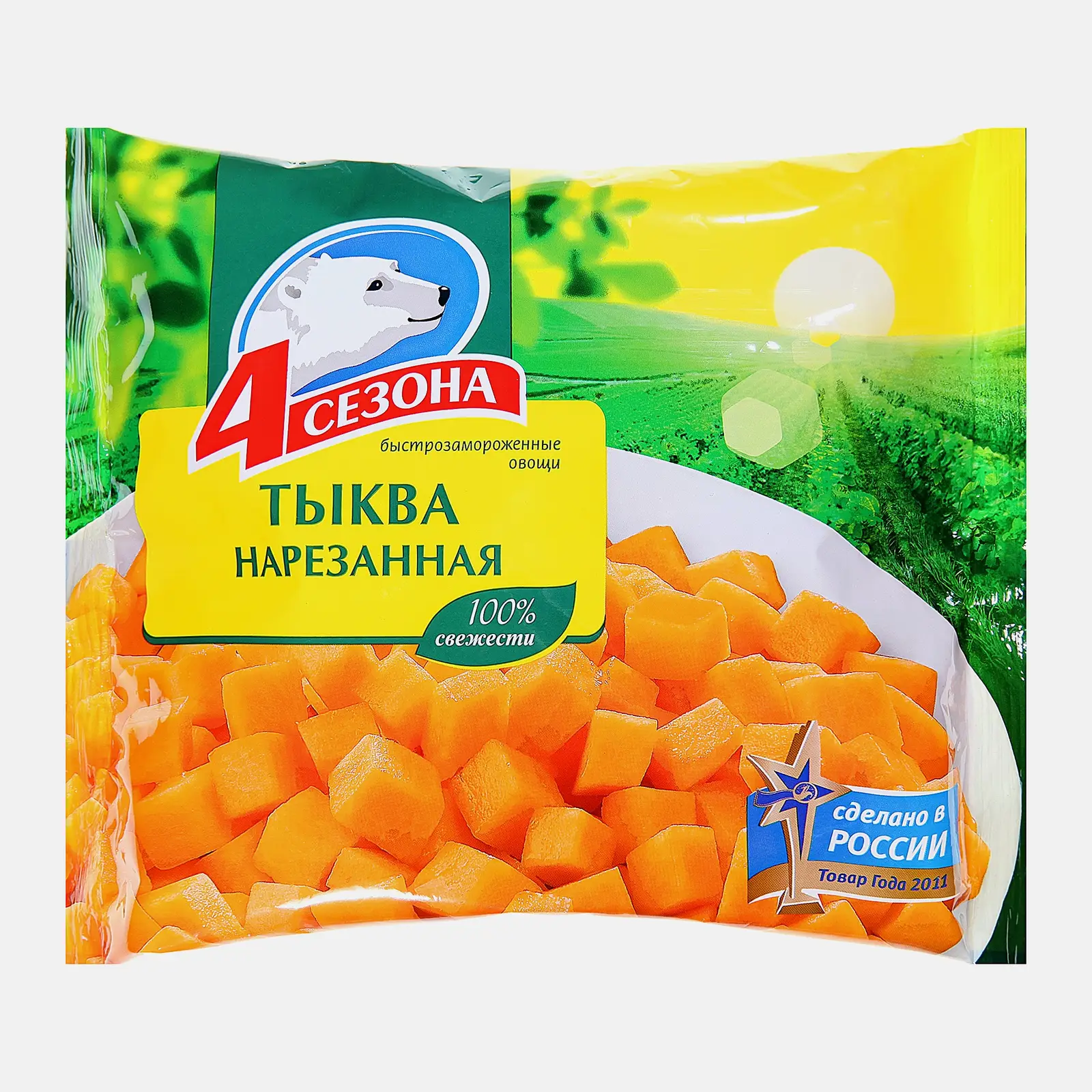 Изображение товара Тыква 4 Сезона нарезанная быстрозамороженная 400г