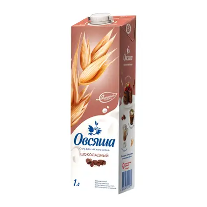 Изображение товара Напиток Овсяша овсяный шоколадный обогащённый кальцием и витамином В2 3.2% 1л