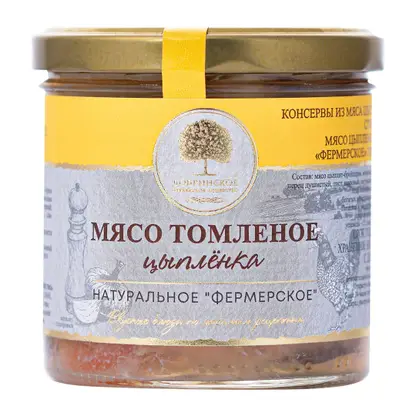 Изображение товара Мясо Цыпленка натуральное Фермерское в желе Добринское 300г