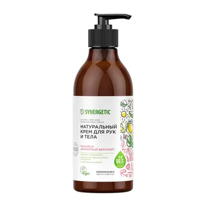Изображение товара Крем для рук и тела Synergetic пачули и аромат бергамота 380мл