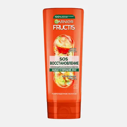 Бальзам-ополаскиватель Garnier Fructis SOS Восстановление с кератином Блеск и легкое расчесывание для поврежденных волос 387мл