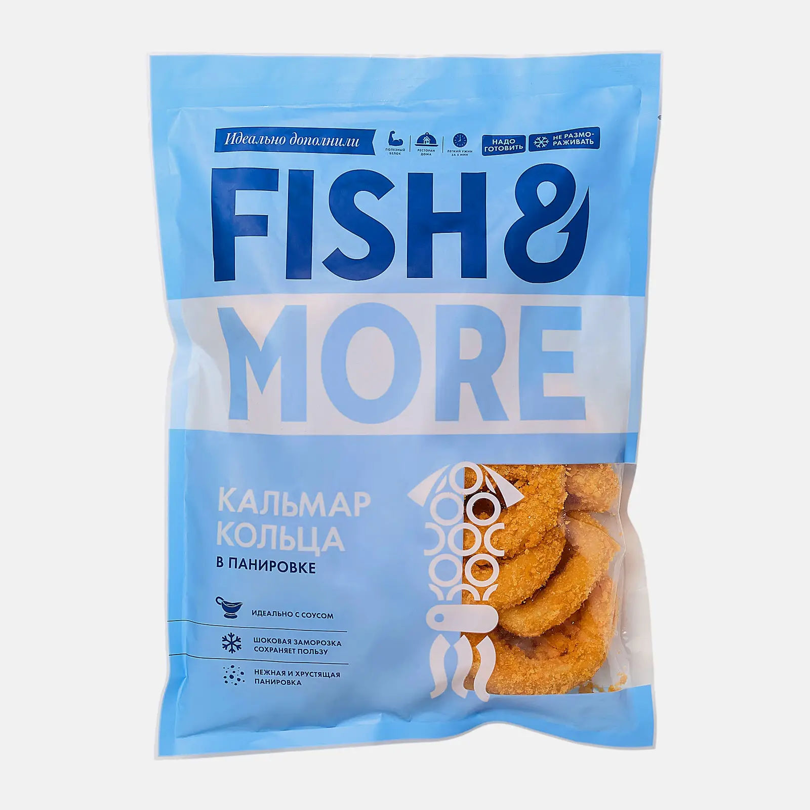 Кальмар кольца в панировке Fish & More 500г