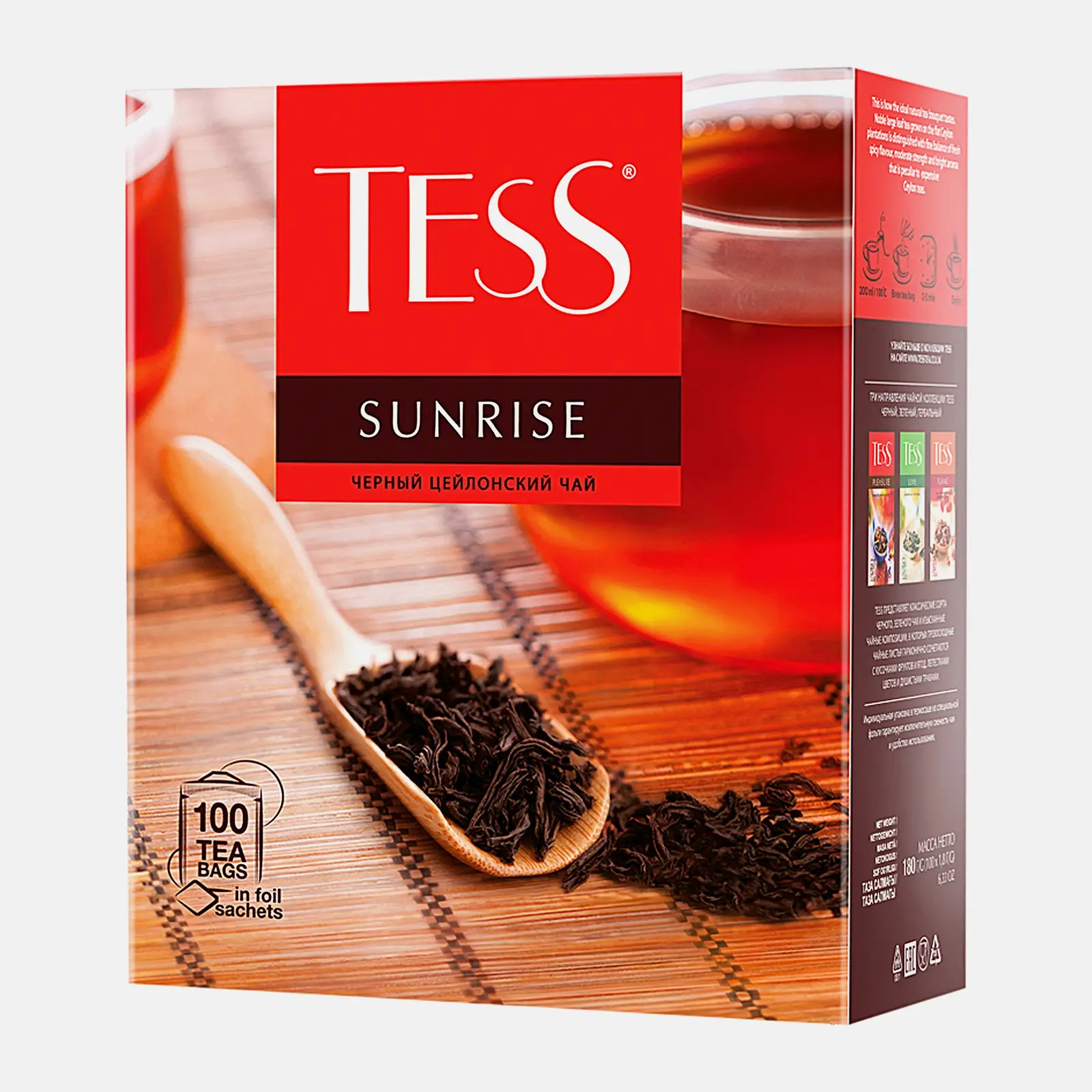 Чай черный Tess Sunrise 100пак 180г
