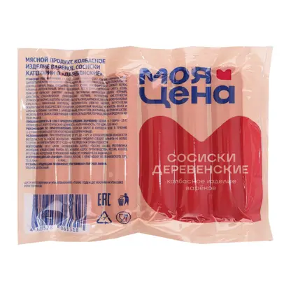 Изображение товара Сосиски Моя цена Деревенские 300г 