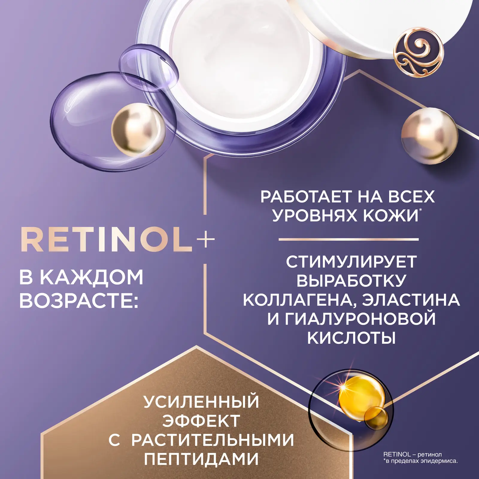 Дневной крем для лица Ретинол+ Экстра-восстановление 60+ Черный жемчуг 50мл