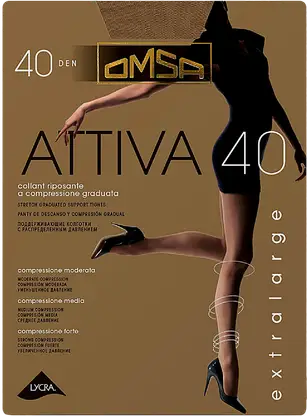 Колготки женские Omsa Attiva 40 бежевые р.XXL