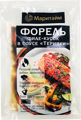 Изображение товара Форель радужная филе-кусок в соусе терияки Маритайм 220г