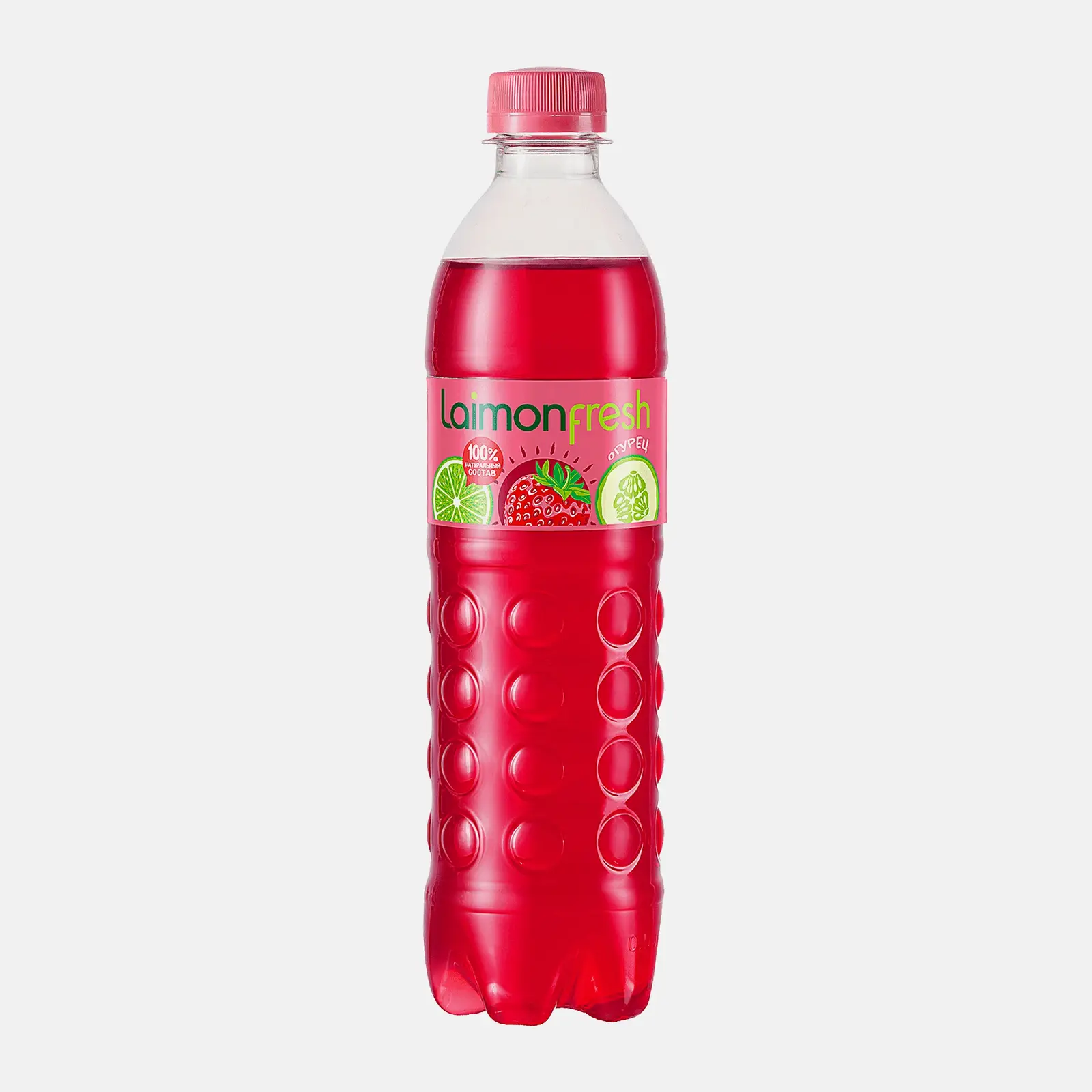 Газированный напиток со вкусом клубника-огурец-лайм Laimon Fresh 500мл