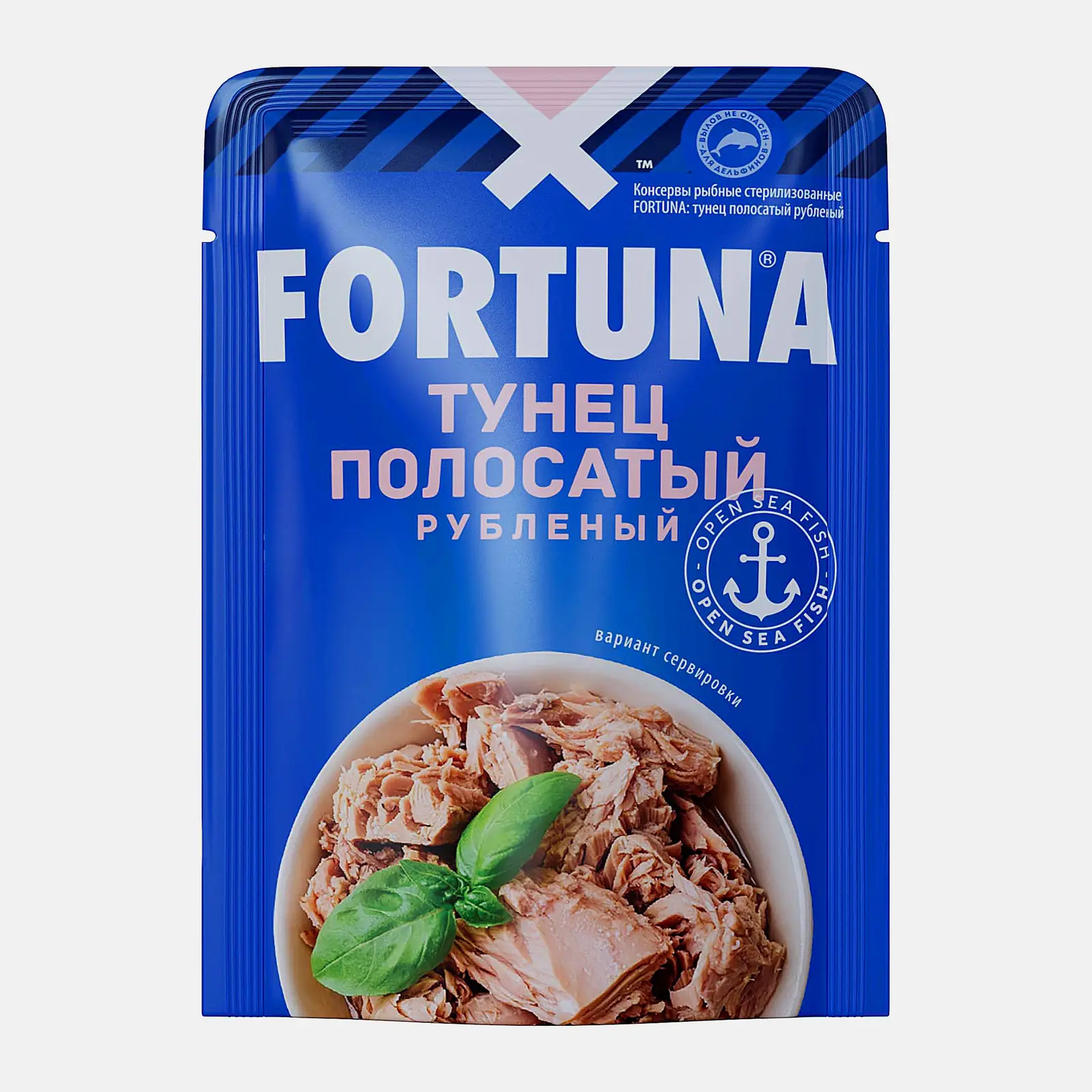 Изображение товара Тунец полосатый рубленый Fortuna 100г в собственном соку — натуральный продукт