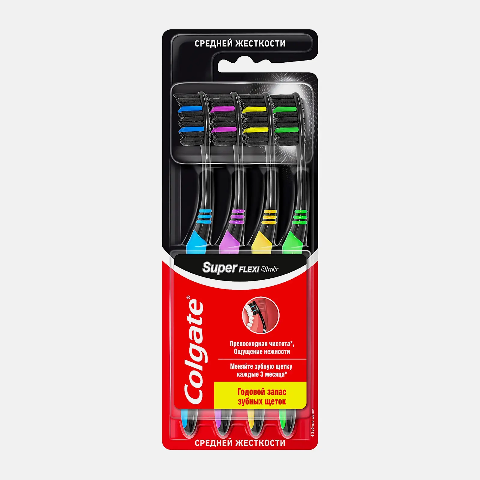 Изображение товара Зубная щетка Colgate Superflexi 3 + 1 средней жесткости