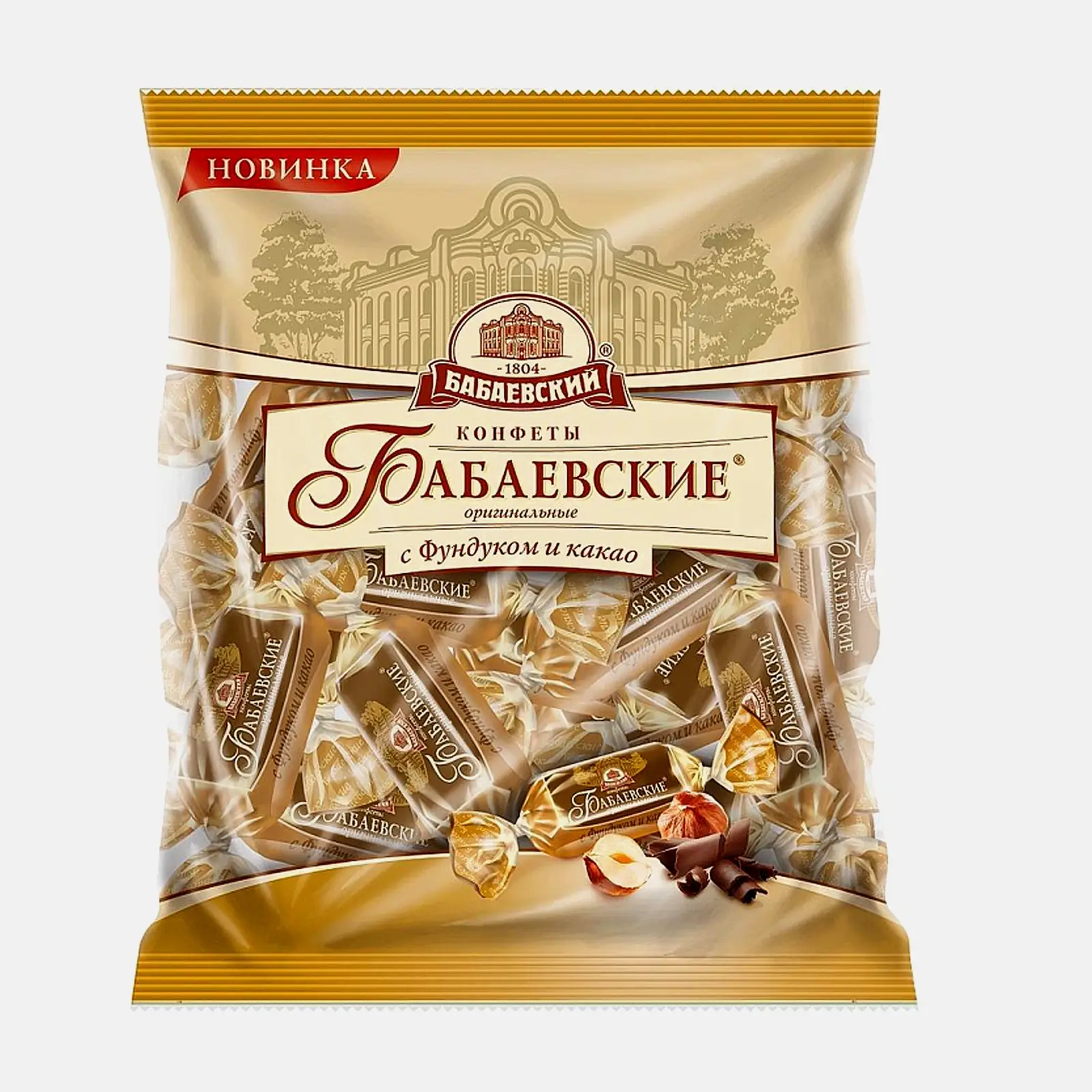 Изображение товара Конфеты Бабаевский с фундуком и какао 200г шоколадная глазурь