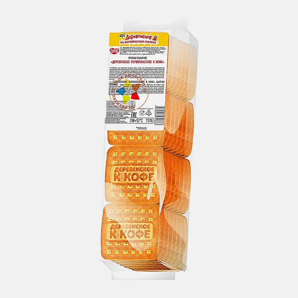Изображение товара Печенье сахарное к кофе Деревенское 355г - вкусное классическое кондитерское изделие