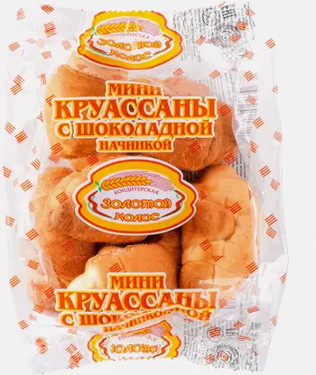 Круассан мини с шоколадной начинкой Золотой колос 100г