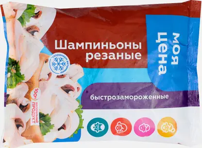 Шампиньоны Моя цена резаные быстрозамороженные 700г