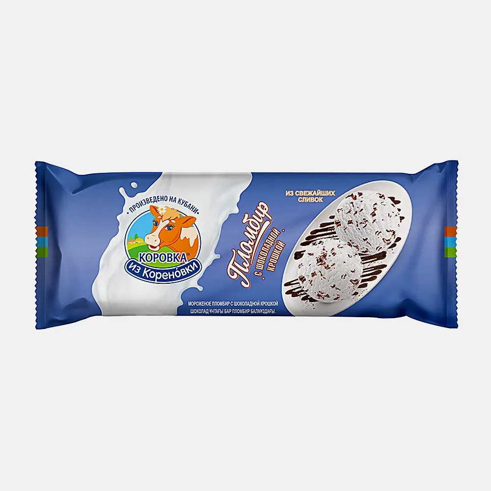 Изображение товара Мороженое Коровка из Кореновки Пломбир с шоколадной стружкой 400г