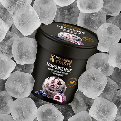 Мороженое Воздушное моти с черникой Premiere of Taste 400г
