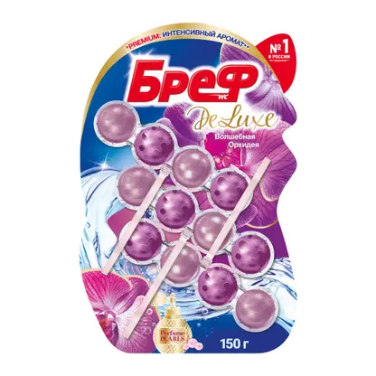 Изображение товара Туалетный блок Бреф Делюкс Волшебная орхидея 3шт*50г