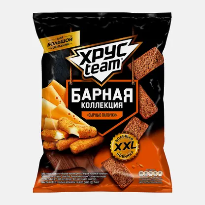 Сухарики Барная коллекция Сырные палочки Хрусteam 140г