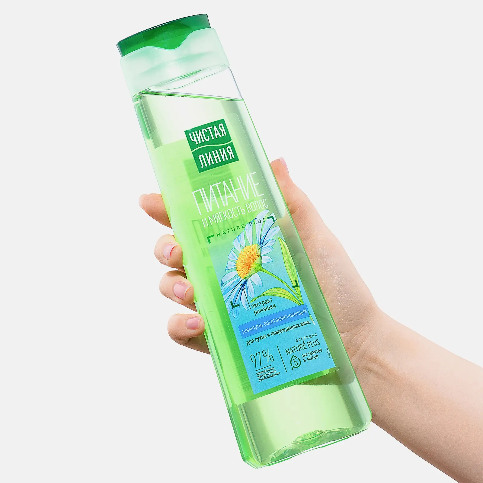 Шампунь для волос Фитотерапия Ромашка и репейное масло Чистая линия 400мл