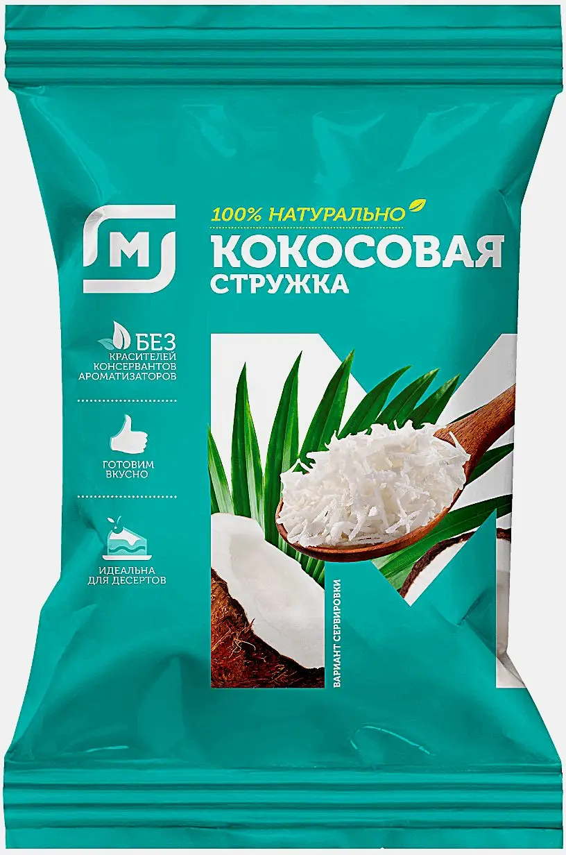 Изображение товара Кокосовая стружка Магнит белая 50 г для выпечки и десертов