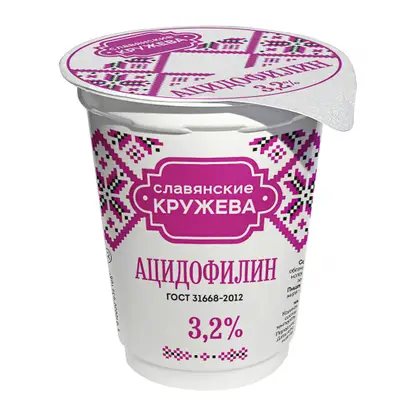 Изображение товара Ацидофилин Славянские Кружева 3.2% 200г