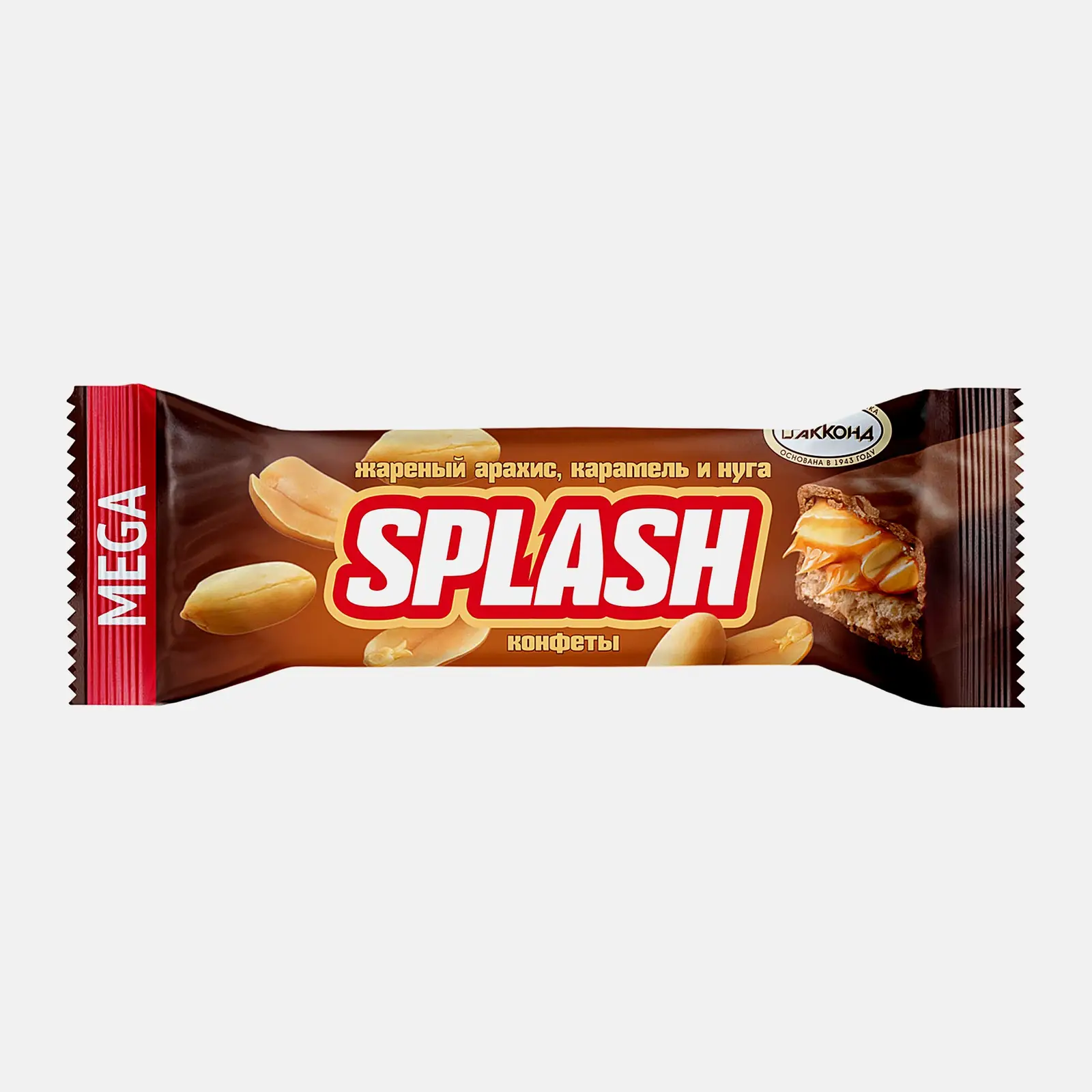 Конфеты Splash Mega жареный арахис карамель и нуга Акконд