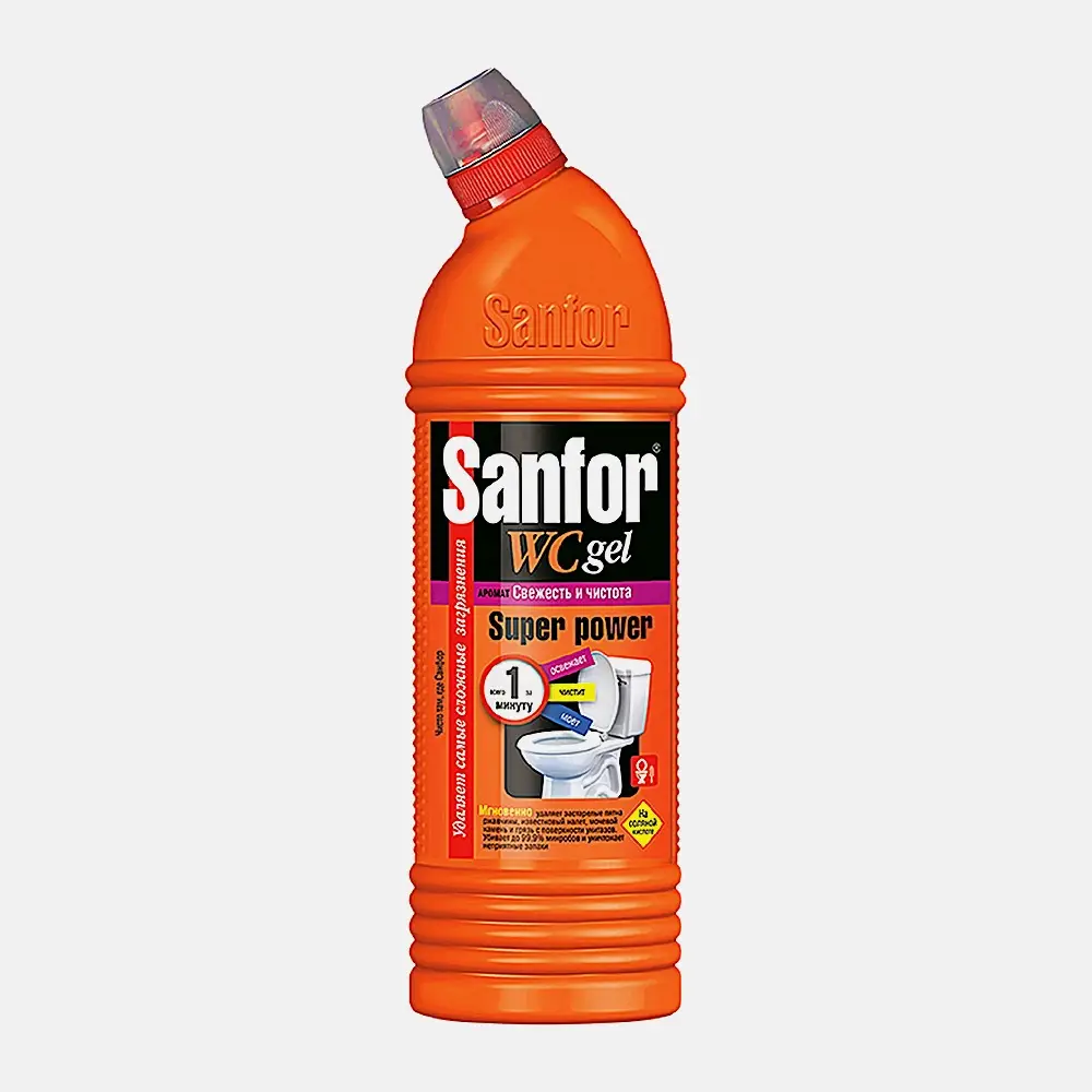 Моющее средство для туалета Sanfor Super Power Свежесть и чистота 1л