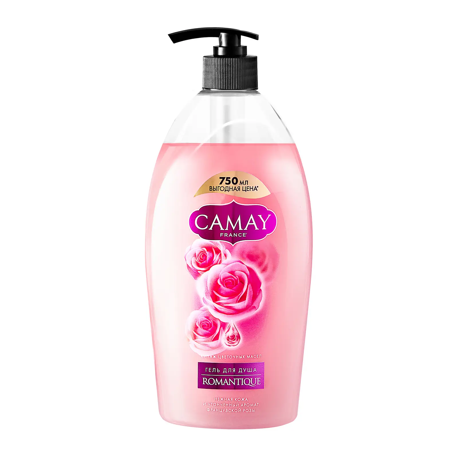 Гель для душа Camay Romantique аромат французской розы 750мл